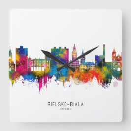 Reloj Cuadrado Horizonte de Bielsko-Biala Polonia