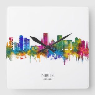 Reloj Cuadrado Horizonte de Dublín Irlanda