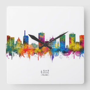 Reloj Cuadrado Horizonte de Lodz Polonia