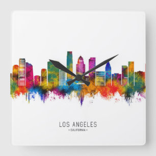 Reloj Cuadrado Horizonte de Los Ángeles California