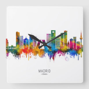 Reloj Cuadrado Horizonte de Madrid España
