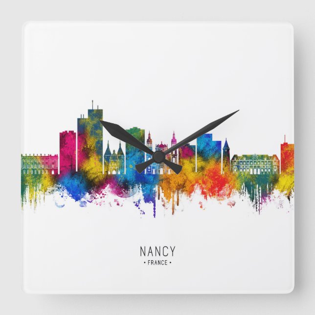 Reloj Cuadrado Horizonte de Nancy Francia (Anverso)