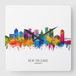 Reloj Cuadrado Horizonte de Nueva Orleans Louisiana