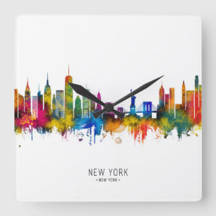 Reloj Cuadrado Horizonte de Nueva York Ciudad de Nueva York