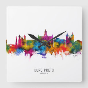 Reloj Cuadrado Horizonte de Ouro Preto Brasil