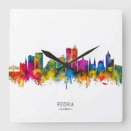 Reloj Cuadrado Horizonte de Peoria Illinois