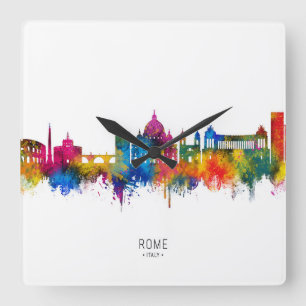 Reloj Cuadrado Horizonte de Roma Italia