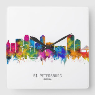 Reloj Cuadrado Horizonte de San Petersburgo Florida