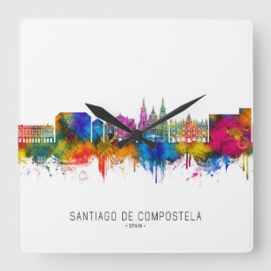 Reloj Cuadrado Horizonte de Santiago de Compostela España