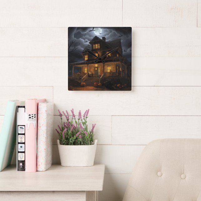 Reloj Cuadrado Horizontes embrujados (Sala de lectura)