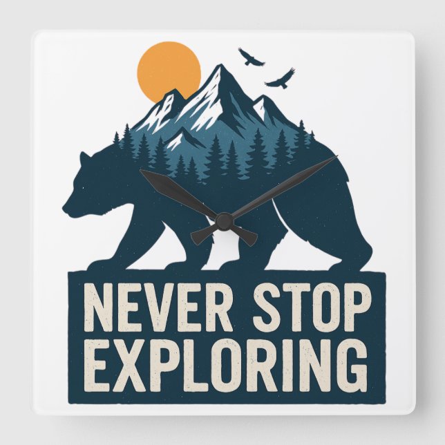 Reloj Cuadrado Horizontes salvajes (Anverso)