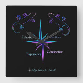 Reloj Cuadrado Horloge acrylique/Acrylic clock everyday symbols
