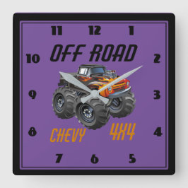 Reloj Cuadrado Horloge camion monstre pour chambre d'enfant