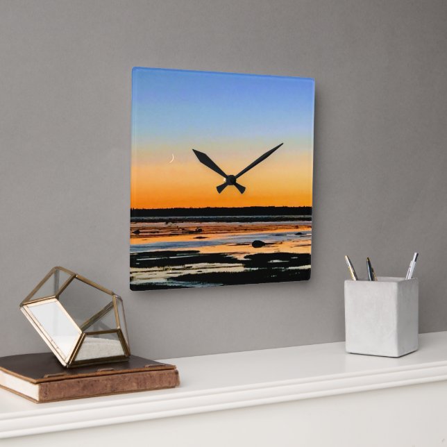 Reloj Cuadrado horloge carré croissant de lune (Oficina)