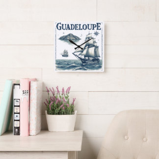 Reloj Cuadrado Horloge Carrée Guadeloupe Voilier Azulejo