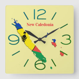 Reloj Cuadrado Horloge murale carré Nueva Caledonia