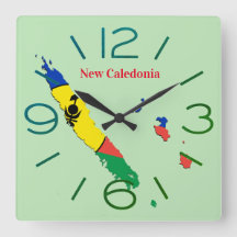 Horloge murale carré Nueva Caledonia
