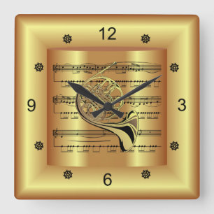 Reloj Cuadrado Horno francés~Música de hojas curvas~Fondo de or