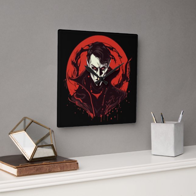 Reloj Cuadrado Horror de ojos rojos (Oficina)