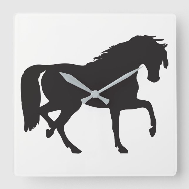 Reloj Cuadrado Horse Silhouette (Anverso)