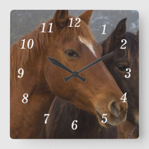 Reloj Cuadrado Horse Triplets Wall Clock