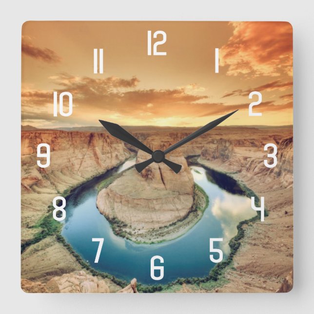 Reloj Cuadrado Horseshoe Bend Caynon (Anverso)