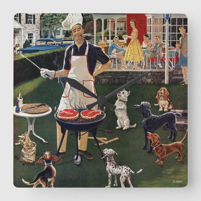 Reloj Cuadrado Hot Dogs (Anverso)