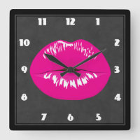 Hot Pink Lips Glamorous Illustration