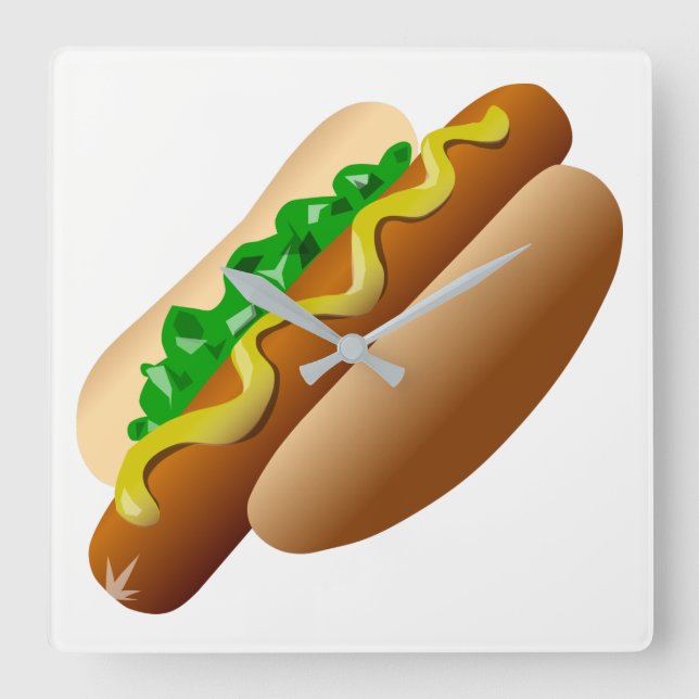 Reloj Cuadrado Hotdog (Anverso)