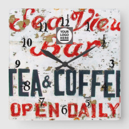 Reloj Cuadrado Hotel de temática rústica Seaview Coastal personal