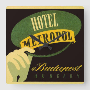 Reloj Cuadrado Hotel Metropol Budapest Hungría Gorra de botones