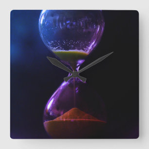 RELOJ CUADRADO HOURGLASS OSCURO
