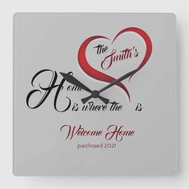 Reloj Cuadrado Housewarming (Anverso)