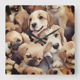 Reloj Cuadrado How many brown puppies