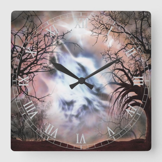 Reloj Cuadrado Howf Wolf Vignette Wall Clock (Anverso)