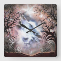 Howf Wolf Vignette Wall Clock