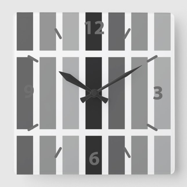 Reloj Cuadrado Hues de gris plateado (Anverso)