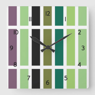 Reloj Cuadrado Hues negros morados verdes