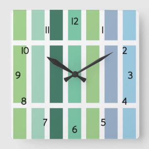 Reloj Cuadrado Hues verdes azules