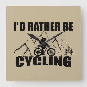 Reloj Cuadrado Humor en Bicicleta de Montaña - Ciclismo Divertido