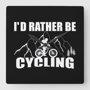 Reloj Cuadrado Humor en Bicicleta de Montaña - Ciclismo Divertido