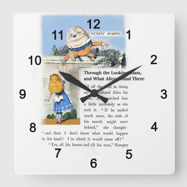 Reloj Cuadrado Humpty Dumpty (Anverso)