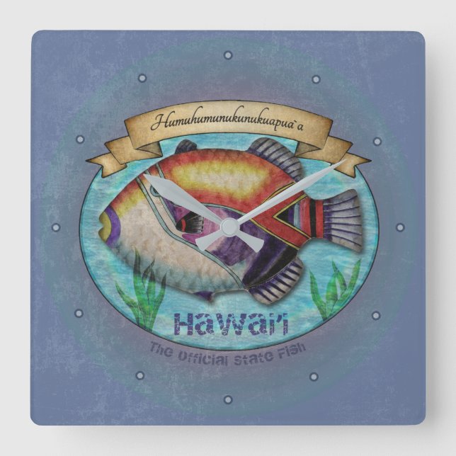 Reloj Cuadrado Humuhumunukunukuapua'a (Anverso)