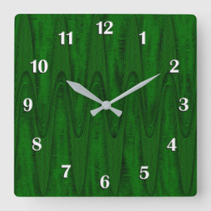Reloj Cuadrado Hunter Green Design Face con números blancos