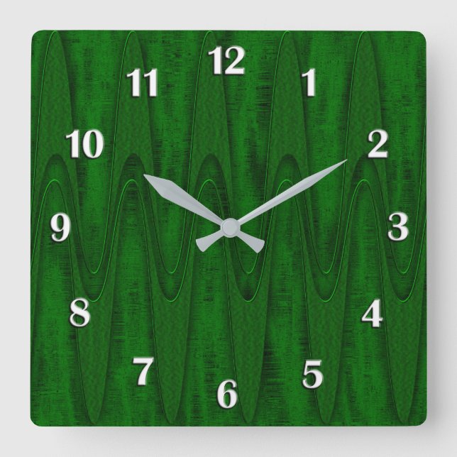 Reloj Cuadrado Hunter Green Design Face con números blancos (Anverso)