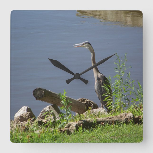 Reloj Cuadrado Huron azul en orilla (Anverso)