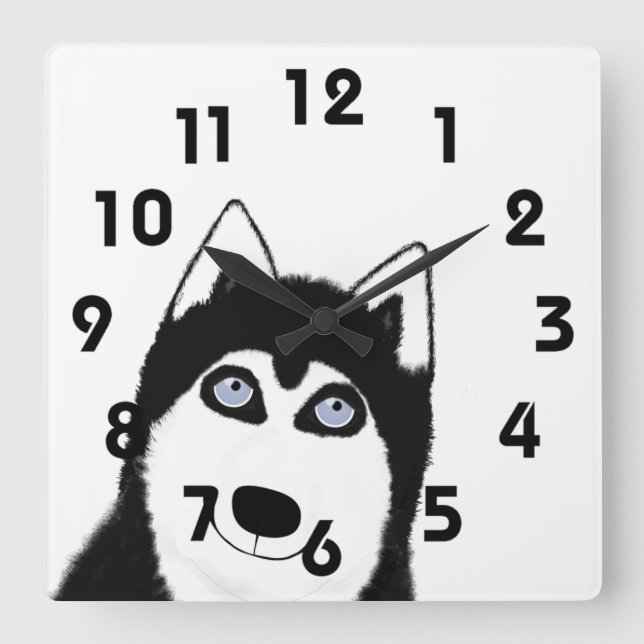 Reloj Cuadrado Husky Clock (Anverso)