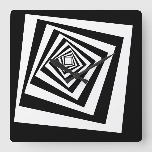 Reloj Cuadrado Hypnotic Optical Illusion Concentric Circles (Anverso)