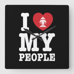 Reloj Cuadrado I Heart (Love) Erawan My Lao People