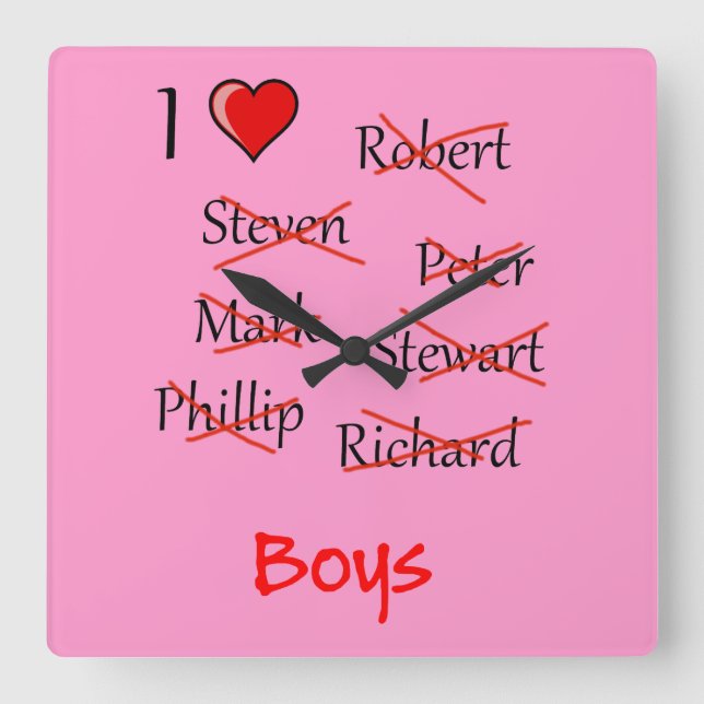 Reloj Cuadrado 'I (HH) Boys (Anverso)